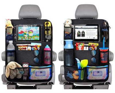 China High Quality Multifunctional Car Backseat Organizer Hanging Storage Organizer Bag With Touch Screen Tablet Holder QZ-3071 for sale