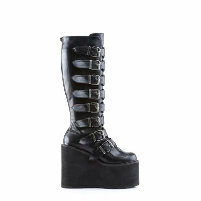 China Fashion Trend OEM/ODM Fashion Trend Sexy Luxury Women's Knee High Wedge Buckle Decorative Boots Belt Thigh High Boots for sale