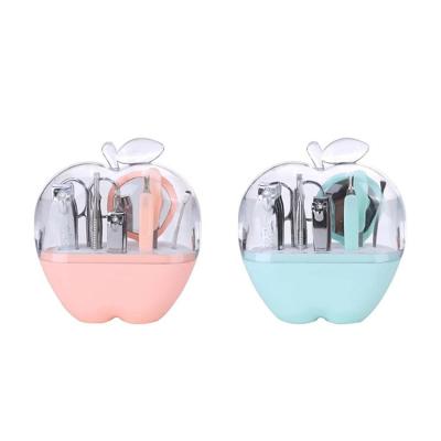 China Professional Nail Clippers Set of 9 Universal Maker Cute Packaging Pink Newborn Children Stainless Steel Nail Clippers for sale