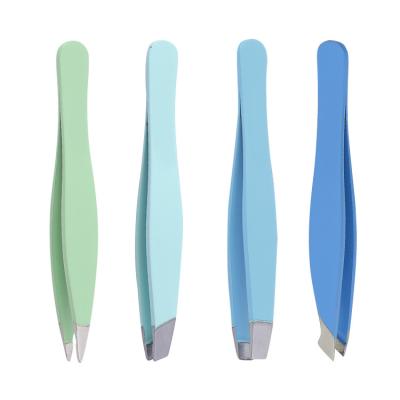 China Custom 4Pcs Mini Travel Stainless Steel Eyelash Eyebrow Tweezers Set for sale