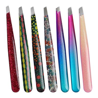 China High Quality Logo Color Individual Eyelash Tweezers Custom Made Eyelash and Brow Beauty Private Label Eyebrow Tweezers for sale