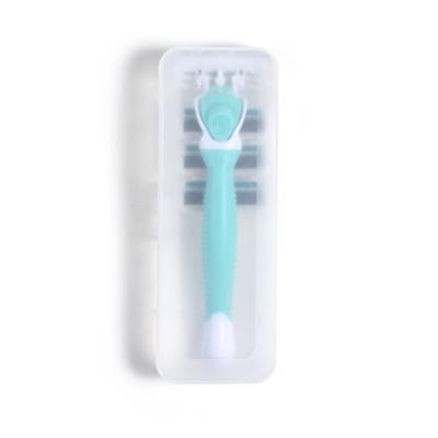 China Blue Disposable Triple Blade Double Blade Professional Straight Blade Women Face Shaving Razor for sale