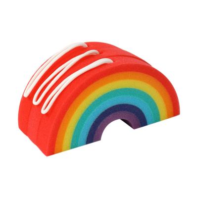 China All Body Natural Eco Friendly Soft Shower Shape Rainbow Baby Bath Cleaning Sponge for sale