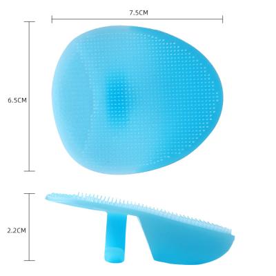 China Custom Mini Fan Facial Cleansing Soft Silicone Scalp Brush Massager Skin Rejuvenation Silicone Scalp Face Cleanser Brush for sale