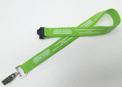 China Personalized Key Lanyard / Silk Screen Lanyards Bright Green Color For Events for sale