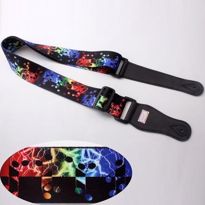 China Black White Leather Guitar Strap , Vintage Leather Guitar Strap For Guitar Player        for sale