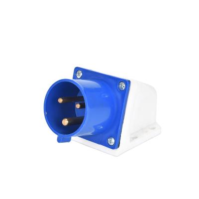 China China Factory PP 3 Industrial White Blue Poles Waterproof Wall Mounted Industrial Socket for sale