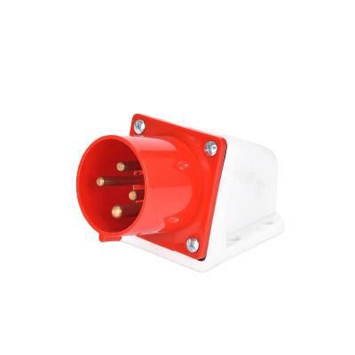 China Customized Good Quality 380v 16a Red Industrial Wall Mounted Socket for sale