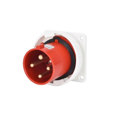 China New industrial innovative product 63a ip44 ce ECO concealed type panel mounted socket for sale