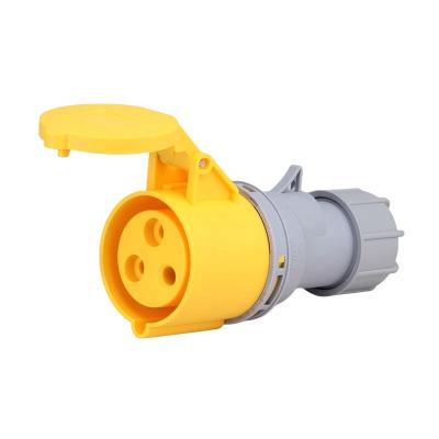 China Industrial Yellow Color 3Pin 16 Ampare 110v Industrial Connector for sale