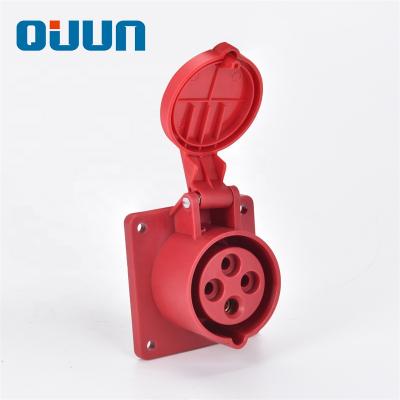 China Manufacture Supply IP55 4P PA66 Industrial Flush Mount Sockets for sale