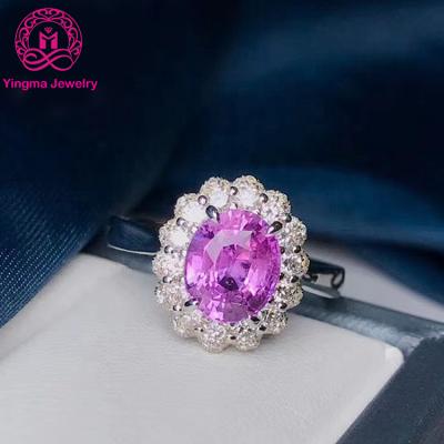 China Customized CLASSIC 18k Ring Moissanite Oval Ruby Ring Gold for sale