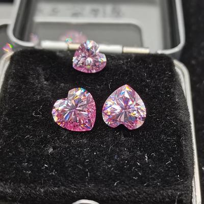 China Sparkle Wholesale 1ct 2ct 3 Carats Loose Pink Diamond Heart Moissanite for sale