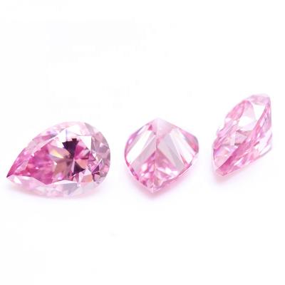 China Loose Sparkle Diamond Pink Moissanite Pear Cut Fancy Cut Large Carat Pear Moissanite for sale