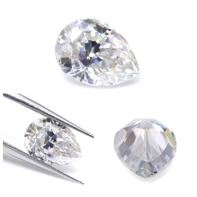 China Factory wholesale price sparkle per carat VVS DEF color white pear cut loose gemstone moissanite synthetic diamond for jewelry for sale