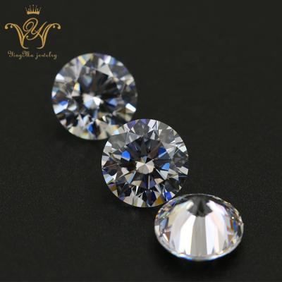 China Hot Selling Game or Color Fire Zircon Round Shape White Zircon Stone Gemstone for sale