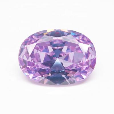 China Fire Synthetic Gemstone Machine Cut Light Purple Color Or Oval Zirconia Play for sale