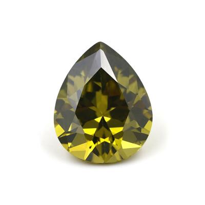 China Synthetic Fire Gemstone Peidot Color Play Or Pear Cut Zircon Stones for sale