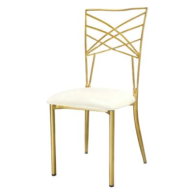 China Modern Hot Sale Hotel Banquet Metal Cross Back Chiavari Gold Wedding Chameleon Chair for sale