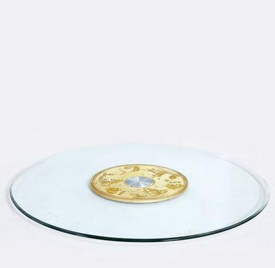 China Modern warm turned marble dining table with lazy susan for sale