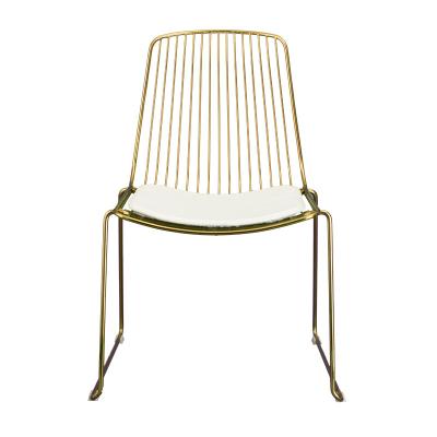 China Modern Nordic Gold White Metal Chair Cafe Black Wire Chair Modern Restaurant Leisure Chair for sale