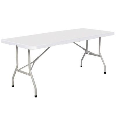 China HDPE Collapsible Folding Wedding Plastic Outdoor Dining Table Cheap Folding Table Along With Metal Tube for sale