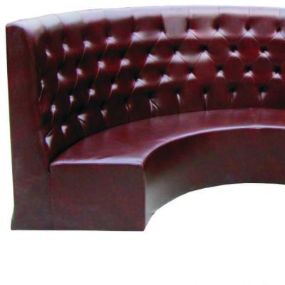 China Comfortable Cheap Price High Back Round Corner Sofa Cabin Restaurant Cabin Curved Seating Leather Sofa for sale