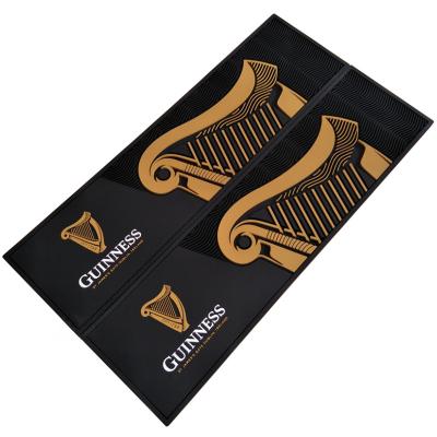 China Durable PVC Bar Mat Customized Drop Glue LOGO Bar Mat Color Draw Bar Mat for sale