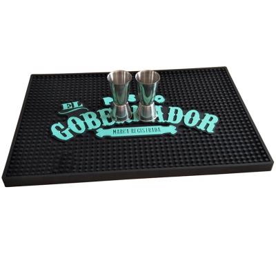 China 45x30cm PVC Bar Mat Customized Drop Glue LOGO Bar Mat Color Draw Bar Mat Viable for sale