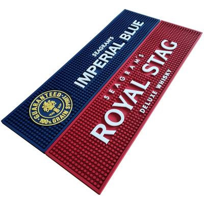 China Durable Lengthened Brand LOGO Bar Mat Customized PVC Bar Mat for sale