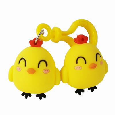 China Cartoon Toy Lovely Chick Box 3D PVC Blind Hand Ornaments PVC Soft Doll Key Chain Customization for sale