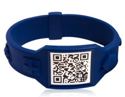 China Health Care Institute QR Code ID Silicone Wristband Custom Logo Printed Wristband for sale