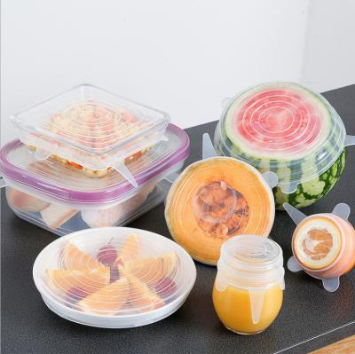 China Home Style 6 Pieces Set of Silica Gel Fresh-keeping Cover, Multifunctional Fruit and Vegetable Film, Bowl Cover for sale