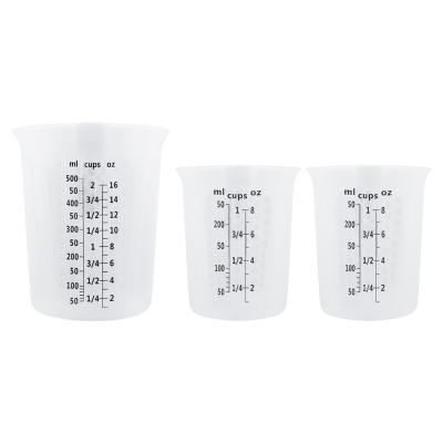 China 4 Size Food Grade Silicone Measuring Cup for sale