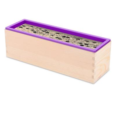 China Pet Food Silicone Soap Feeding Mold Rectangular Wooden Box with Liner for DIY Loaf Mold Handmade Soap Making Tools for sale