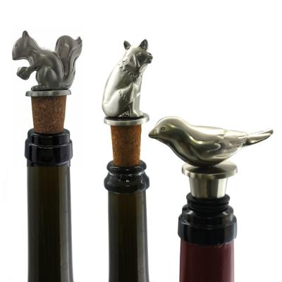 China Creative Bottle Stopper Wine Home Stainless Steel Cast Decoration Bottle Stopper Bar Accessories for sale