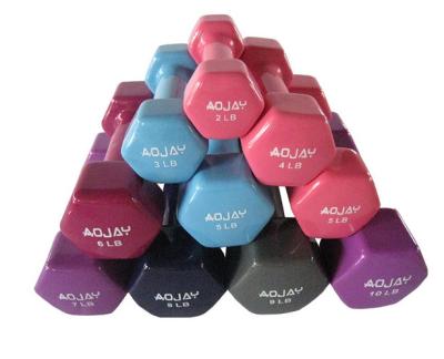 China wholesale dumbbell 0.5kg yoga/gym finess equipment PVC+IRON hexagon vinyl/neoprene dumbbel for sale