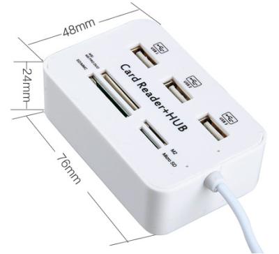 China multi function 3 port usb 2.0 hub combo 4 slots usb card reader for sale