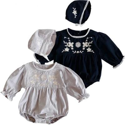 China Newborn Infant Cotton Babies Bodysuit Cotton Clothes Overalls Playsuit + Baby Outfit Embroidery Hat for sale