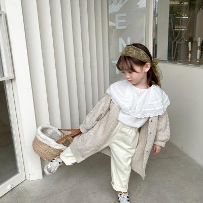 China Anti-wrinkle long cardigan 2022 autumn new Korean style middle and western style children's long jacket for sale