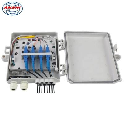 China FTTH Anshi 8 Cores Out 1X8 Splitter FTTH Fiber Optic Termination Distribution Box for sale