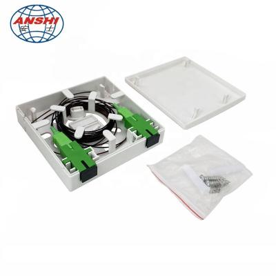 China FTTH FTTB FTTX Network ANSHI 2 Ports SC / APC Adapter Fiber OpticFace Plate for sale