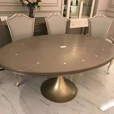 China Damoo Best Selling LUXURY Household Use Oval Shape 4 6 8 Person Dining Table Designs Wooden Marble Dining Table for sale