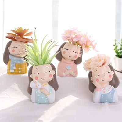 China 2019 New Small Flower Pots Modern Creative Planter Succulent Cactus Bonsai Flower Pot Valentine's Day Gift For Her for sale