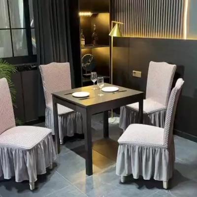 China Hotel Durable Nordic Light Luxury Solid Color All Included Cheap Polyester Fabric Chair Cover for sale