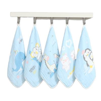 China 30*30cm Newborn Viable Cartoon Printed Cotton Kids Square Towel Sets Kitchen Towel New Bathroom Viable Baby Shower for sale