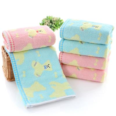 China Custom Made Organic Bamboo Jacquard Cotton 25*50 Baby Bamboo Washcloths Safe For Cartoon Children for sale