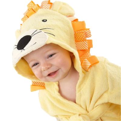 China Wholesale hot sale QUICK DRY printed absorbent bathrobe kids bathrobe baby children animal cotton material for sale