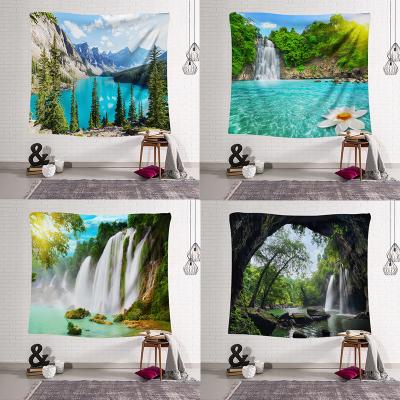 China Natural Forest Landscape Tapestry Printed Wall Decor Sustainable Custom Wall Hanging Blankets for sale