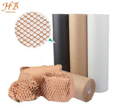 China Hot Sale Biodegradable Brown Honeycomb Paper Roll Paper Roll Biodegradable Express Packaging Materials for sale